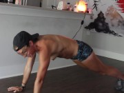 Strip to HIIT Naked Workout led by fitness model