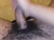 Stroking 19yo black cock