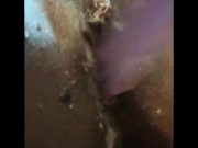Playing with my creamy pussy and Squirting on my toy