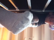 Goth Femdom smelly sweaty sock and feet floor POV 4/16