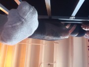 Goth Femdom smelly sweaty sock and feet floor POV 6/16