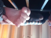 Goth Femdom smelly sweaty sock and feet floor POV 7/16
