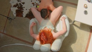 I LOVE this PALE CURVY BODY REDHEAD BIG TITS TEEN BITCH and FUCK Her HARD