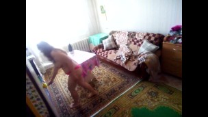stroking the curtains with a hot iron-MyNakedStepmother