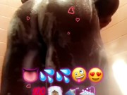 Ass shaking in the shower