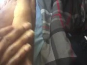 Rubbing lotion on my feet