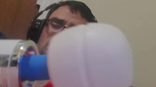 Locked fag milked to ruined orgasm