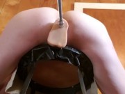 Intense anal orgasms on bar stool