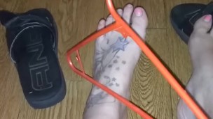Giving my feet a spanking