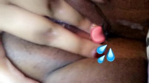 Ebony Moans As She Creams All Over Her Fingers