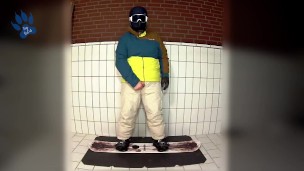 pawing off in snowboard gear