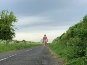 Long naked walk down the street/road
