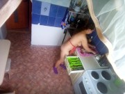 Naked washing dishes and stepson on her - MyNakedStepmother 14/16