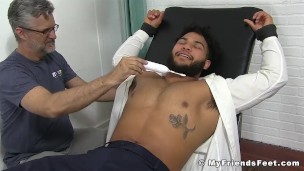 Latino hunk restrained and tickled with no mercy