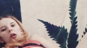 Blair sucks and fucks BBC dildo