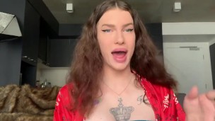 Hot TS Slut gets fuck by three men in a row and sucks dick till crying