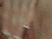 Enjoying pleasure by squeezing my nipples and massaging my clit and pussy.