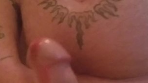 FPOV close up river of precum and a huge slow oozing load