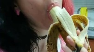 Sucking and Eating a Banana