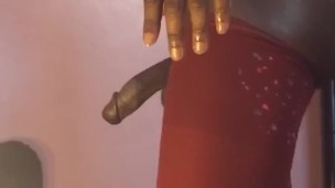 Black Sissy with stockings on jiggles