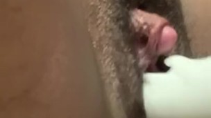 Toying my Big Clit Hairy Pussy