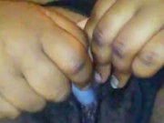 Spread pink pussy cumming loudly from vibrator