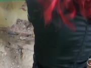 Deep anal with riping pantyhose in the abandoned house.Cum on butt 13/16