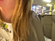 Risky public blowjob in the double-decker city bus 15/16