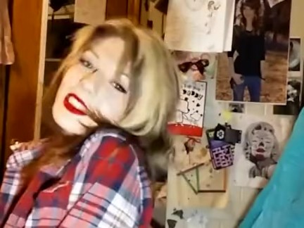 Smoking fetish sexy red lip flannel & pack play tease virginia slim 120