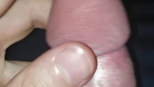 Playing with precum, getting erect and wet