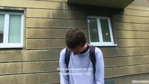  CZECH HUNTER 433 - Shy Dark Haired Twink Answers Some Questions & Sucks Cock