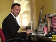 Busty fetish slut throats 2/16