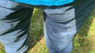 Peeing While Walking in the Yard