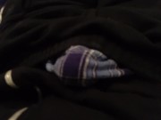 Blue plaid boxers no hands cum