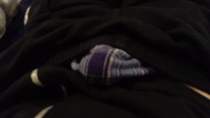 Blue plaid boxers no hands cum