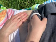 summer day dream - blowjob and mouth cumshot in tall grass 2/16