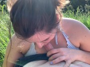 summer day dream - blowjob and mouth cumshot in tall grass 6/16