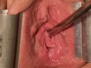 FEMALE URETHRAL STRETCHING, SPREAD & PROBED PEEHOLE WITH METAL SOUNDS 1/16