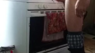 Cooking turns into fucking. Making pancakes with big dick. Hardcore sex.