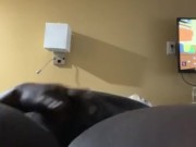 BBW playing with creamy pussy making self squirt