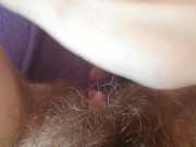 Playing with my grool after orgasm wet hairy pussy sticky cum