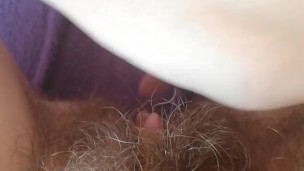 Playing with my grool after orgasm wet hairy pussy sticky cum