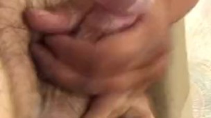 Chubby bear jerking in tub
