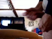 Stroking my cock until it explodes
