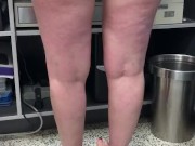 Showing and spreading my arse at the store counter
