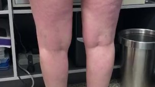 Showing and spreading my arse at the store counter