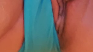 Pissing in panties and a little pussy play