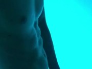 Teasing my cock. Do you like abs?