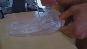 ASMR fleshlight fuck ICE fast cumshot and moaning