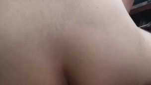 Riding dildo in POV bubble but